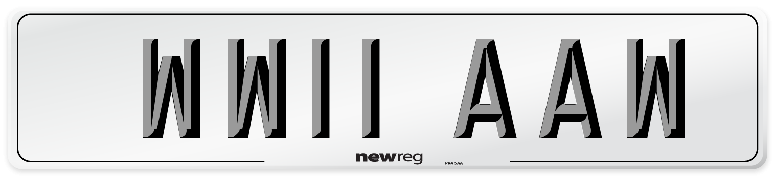 WW11 AAW Number Plate from New Reg